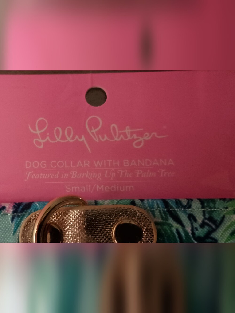Lilly Pulitzer Floral Dog Bandana Collar - Aqua Pink - Picture 3 of 8